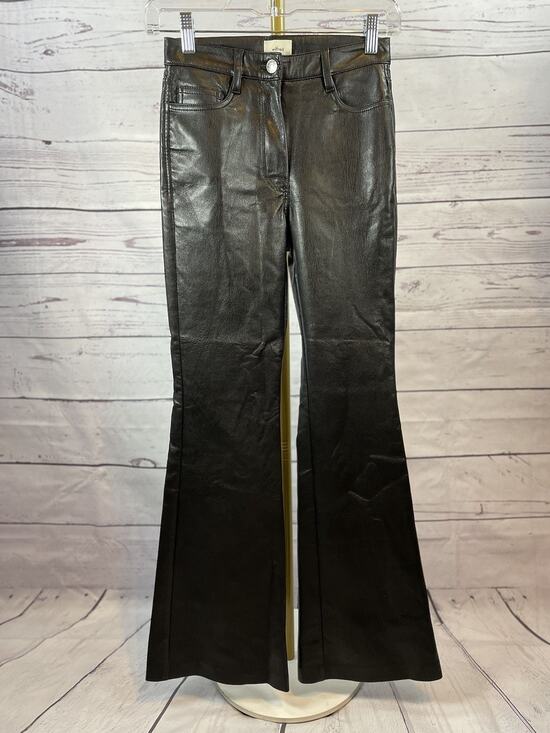Wilfred Pants - Wilfred The Melina Flare Pant Black Vegan Leather High Rise Size 00 Aritzia